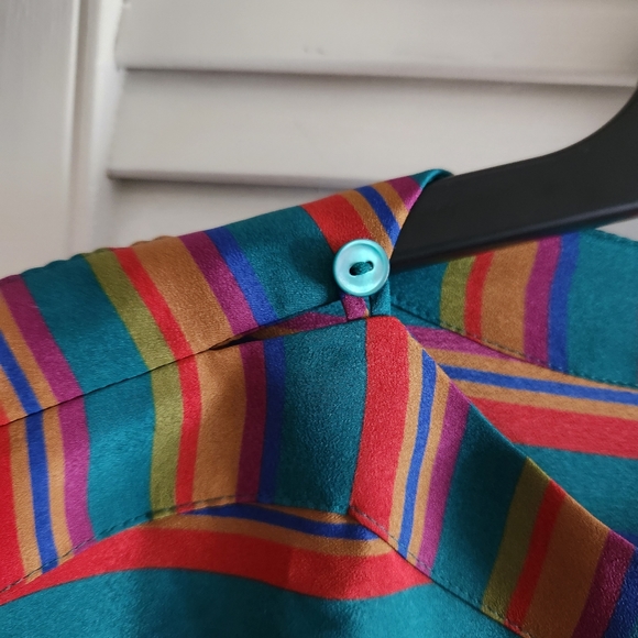 Vintage Liz Claiborne Boat Neck Striped Blouse and Skirt Set - Picture 14 of 16